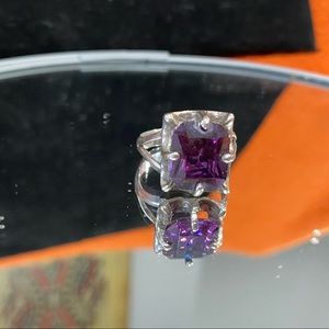 Purple stone with 925 Sterling silver ring